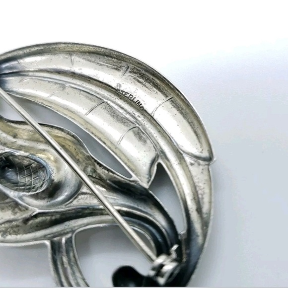 Vintage Sterling Repousse
Calla Lily Floral Brooch - Picture 5 of 6